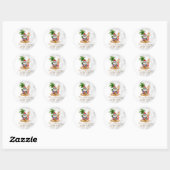 Leuke kerstman,palmboom,strand bokeh ronde sticker (Vel)