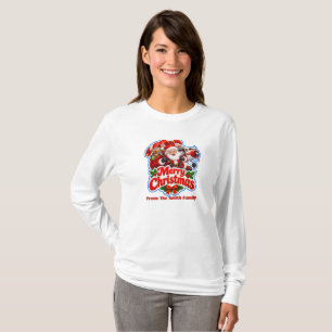 Leuke Kerstman Parachute Vliegtuig Prettig Kerstfe T-shirt