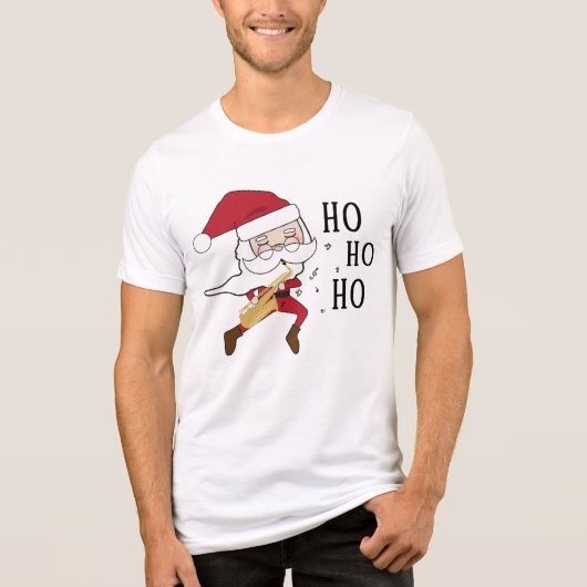 Leuke Kerstman spelen saxofoon grillige Schattigee Tri-Blend Shirt (Voorkant)