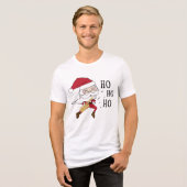 Leuke Kerstman spelen saxofoon grillige Schattigee Tri-Blend Shirt (Voorkant volledig)
