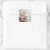 Leuke Kerstman Vakantie Thema Vierkante Sticker (Tas)