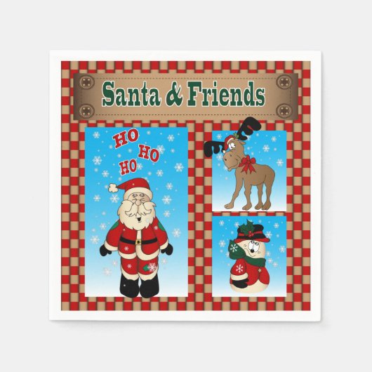 Leuke Kerstman & Vrienden Servet (Voorkant)