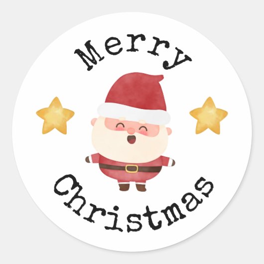 Leuke Kerstman Zalig Kerstmis stickers (Voorkant)