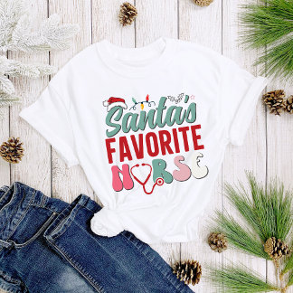 Leuke Kerstman's favoriete verpleegster Kerstmis V T-shirt