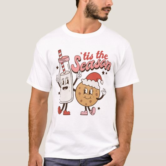 Leuke kerstmelk en koekje t-shirt (Voorkant)