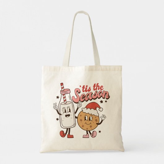 Leuke kerstmelk en koekje tote bag (Achterkant)