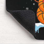 Leuke Kerstmis Basketbal Santa Snowman Muismat (Hoek)