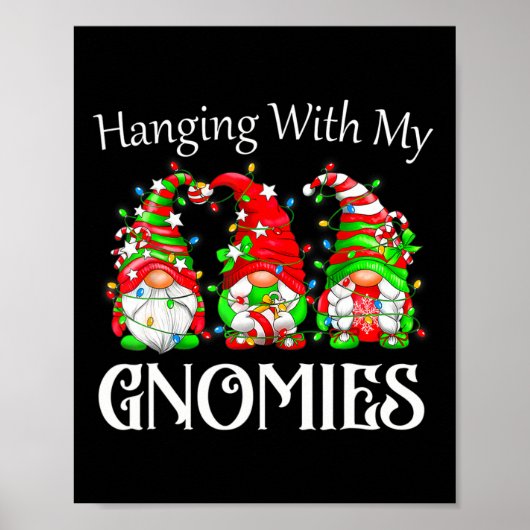 Leuke Kerstmis Gnome Hanging Met Mijn Gnomies Fami Poster (Voorkant)