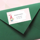 Leuke Kerstmis Gnome Meisje Monogrammed Etiket