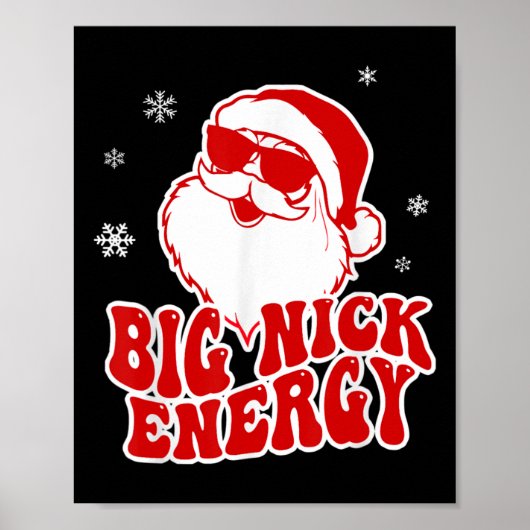 Leuke Kerstmis Grote Nick Energie Kerstman Stout V Poster (Voorkant)
