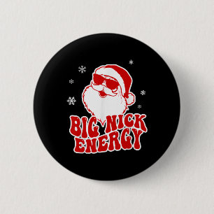 Leuke Kerstmis Grote Nick Energie Kerstman Stout V Ronde Button 5,7 Cm