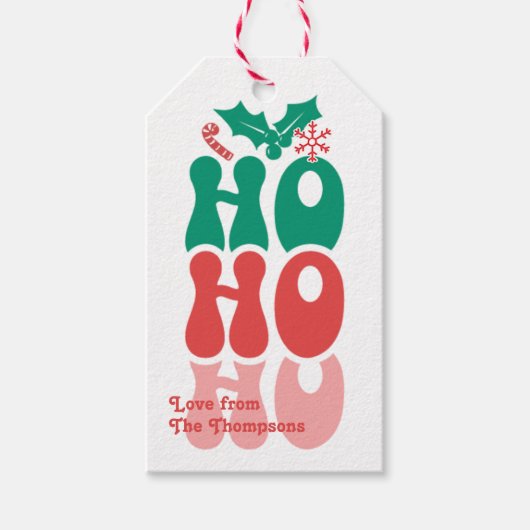 Leuke Kerstmis Ho! Ho! Ho! Vakantie Cadeaulabel (Voorkant)