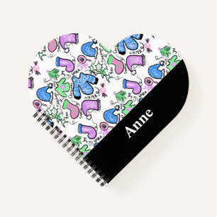 Leuke Kerstmis Horrortrui Doodles Krullen Patroon Notitieboek
