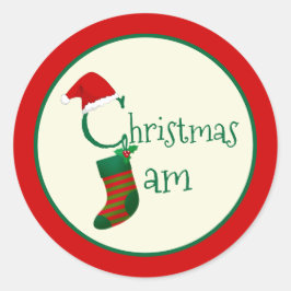 Leuke Kerstmis Kerst Jam Sticker Label