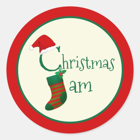 Leuke Kerstmis Kerst Jam Sticker Label (Voorkant)