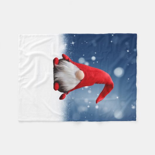 Leuke Kerstmis Kerstman Sneeuw Sterren Fleece Deken (Voorkant (Horizontaal))