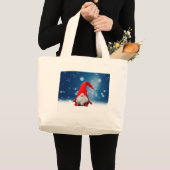 Leuke Kerstmis Kerstman Sneeuw Sterren Grote Tote Bag (Voorkant (product))