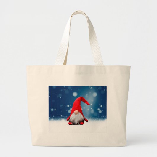 Leuke Kerstmis Kerstman Sneeuw Sterren Grote Tote Bag (Voorkant)
