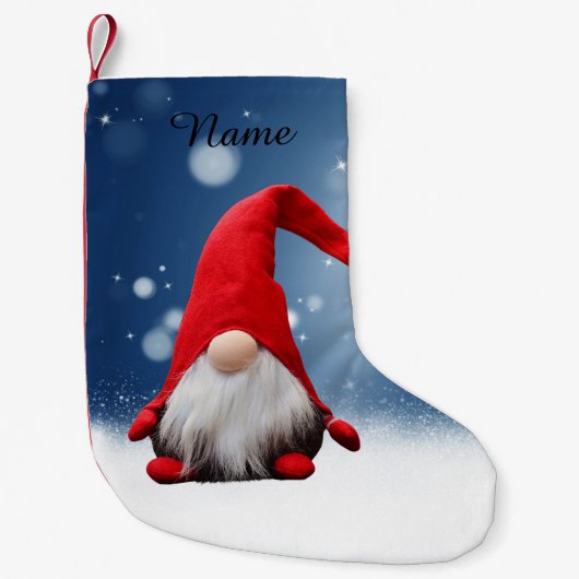 Leuke Kerstmis Kerstman Sneeuw Sterren Kleine Kerstsok (Voorkant)