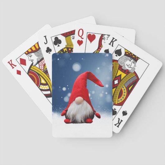 Leuke Kerstmis Kerstman Sneeuw Sterren Pokerkaarten (Achterkant)