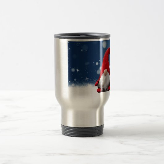 Leuke Kerstmis Kerstman Sneeuw Sterren Reisbeker (Center)