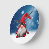 Leuke Kerstmis Kerstman Sneeuw Sterren Ronde Klok (Hoek)