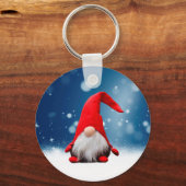 Leuke Kerstmis Kerstman Sneeuw Sterren Sleutelhanger (Voorkant)