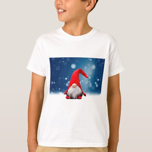 Leuke Kerstmis Kerstman Sneeuw Sterren T-shirt (Voorkant)