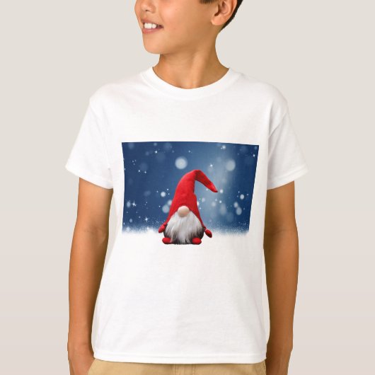 Leuke Kerstmis Kerstman Sneeuw Sterren T-shirt (Voorkant)