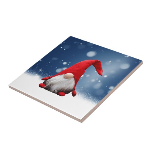 Leuke Kerstmis Kerstman Sneeuw Sterren Tegeltje (Zijkant)