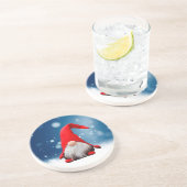 Leuke Kerstmis Kerstman Sneeuw Sterren Zandsteen Onderzetter (Zijkant)