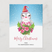 Leuke Kerstmis Pinguïn in Santa Hat Vakantie Feestdagenkaart (Voorkant)