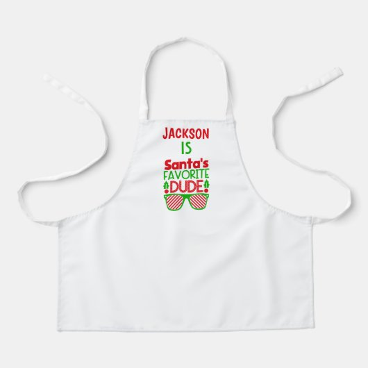 Leuke Kerstmis Rood Groen Kerstman Bakken Keuken S Schort (Voorkant)