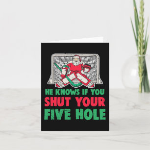 Leuke Kerstmis Santa Ice Hockey Goaltender Goalie Kaart