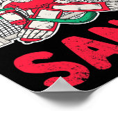 Leuke Kerstmis Santa Ice Hockey Goaltender Goalie  Poster (Hoek)