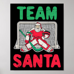 Leuke Kerstmis Santa Ice Hockey Goaltender Goalie  Poster