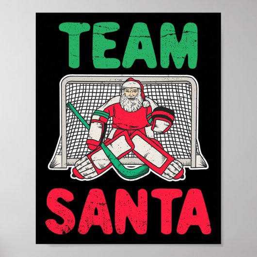 Leuke Kerstmis Santa Ice Hockey Goaltender Goalie  Poster (Voorkant)