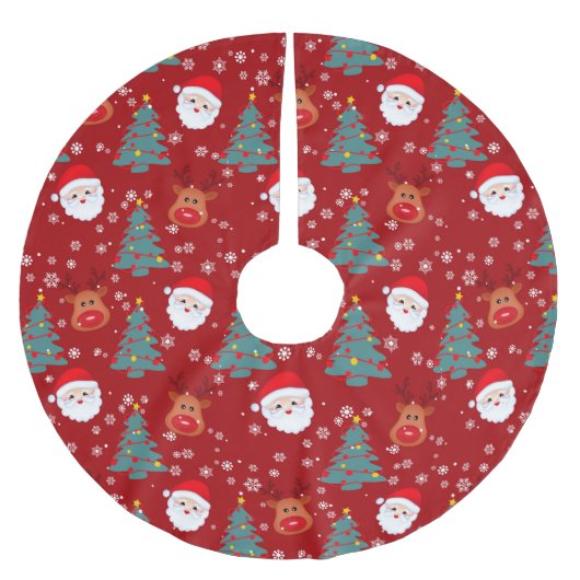 Leuke Kerstmis Santa Reindeer | Kerst Feestdagen Kerstboom Rok (Voorkant)