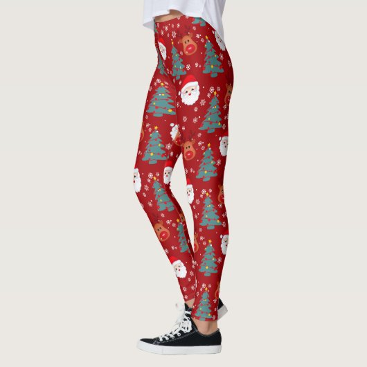 Leuke Kerstmis Santa Reindeer | Kerst Feestdagen Leggings (Links)