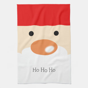 Leuke Kerstmis Schattig Minimaal Santa Gezicht Theedoek