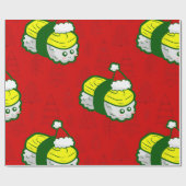Leuke Kerstmis Tamago Sushi Santa Cadeaupapier (Vlak)
