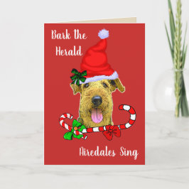Leuke Kerstmis van Airedale Terrier Feestdagen Kaart