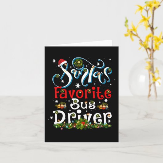 Leuke Kerstmis Verlichting Santa's favoriete busch Kaart (Gele Bloem)