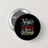 Leuke Kerstmis Verlichting Santa's favoriete busch Ronde Button 5,7 Cm (Voorkant /achterkant)