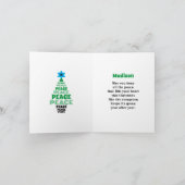 Leuke Kerstmis Vrede Boom Lichtgroen Feestdagen Kaart (Binnen)