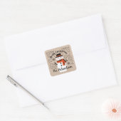 Leuke Kerstmis Winter Sneeuwman Vierkante Sticker (Envelop)
