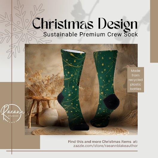 Leuke Kerstontwerp Duurzame Premium Crew Sock Sokken