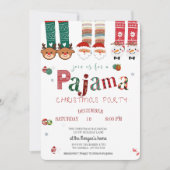 Leuke kerstpyjama-feestje kaart (Voorkant)