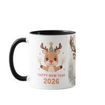 leuke kerstree hert gelukkig nieuwjaar 2026 koffie