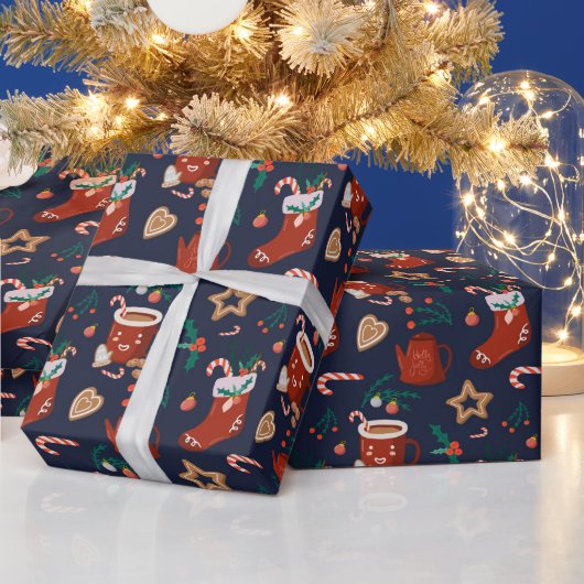 Leuke kerstsokken en traktaties inpakpapier (Feestdagen)